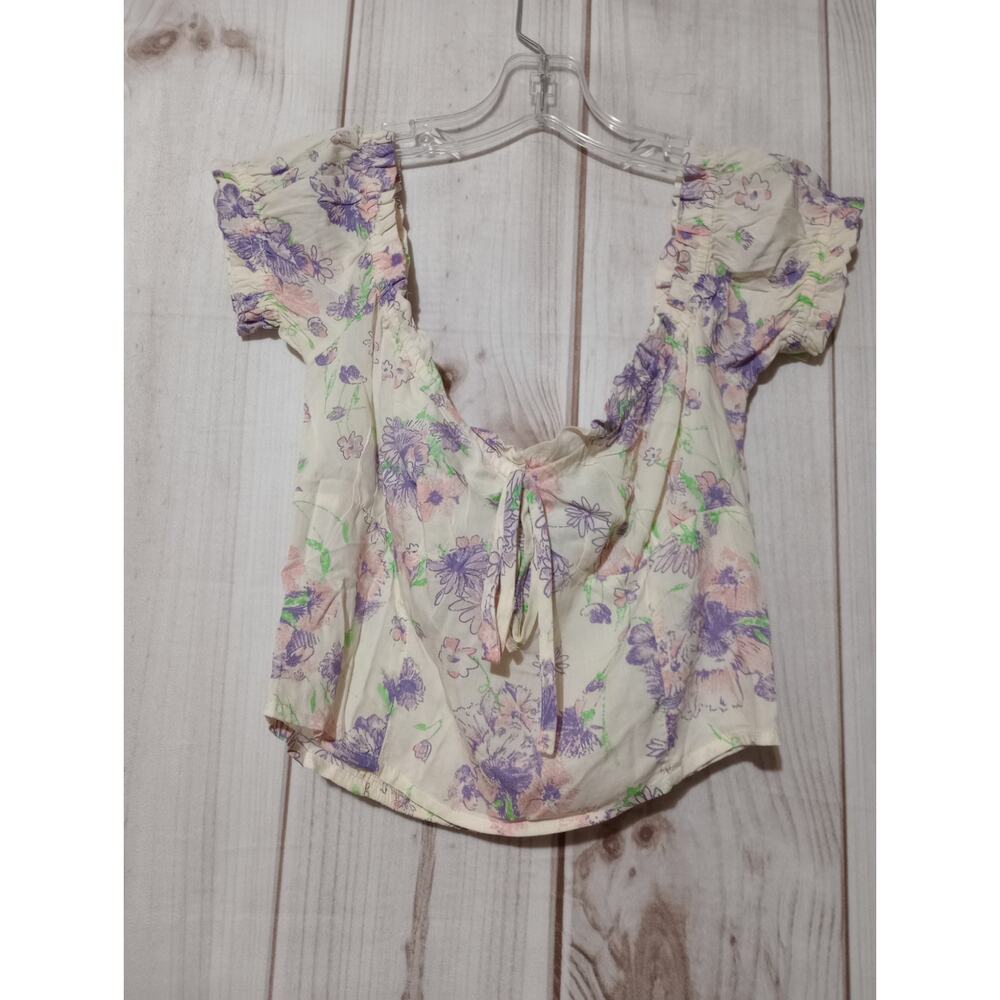 Abound Shirt Ladies Small Purple Crop Top